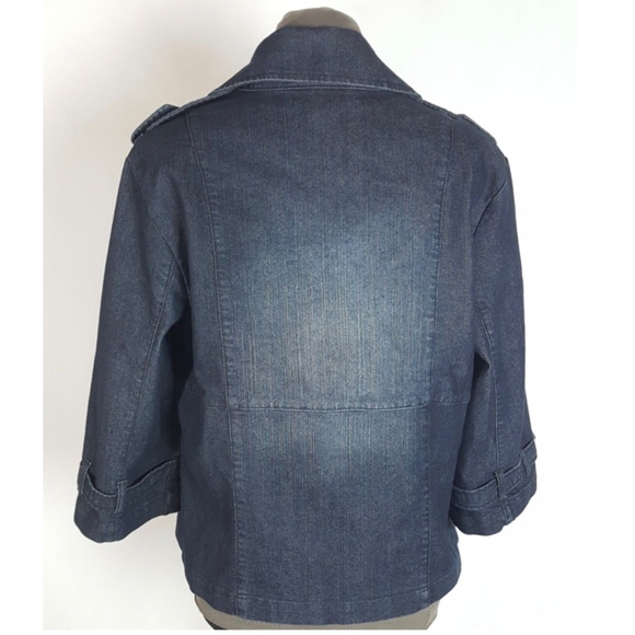 Denim Jean Jacket w Double Breasted Buttons - Picture 3 of 8